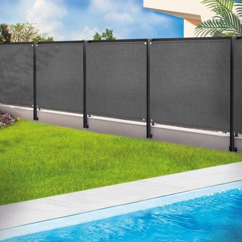 Rete ombreggiante 1,2x10m, telo frangivista recinzione giardino 220g/m²,  girgio