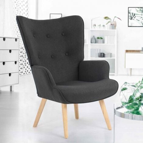 Poltrona scandinava IVAR in tessuto grigio antracite