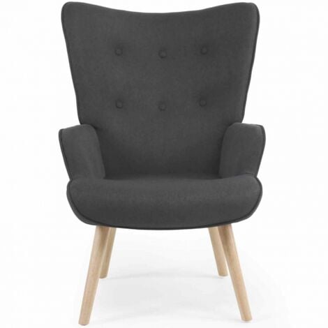 Poltrona scandinava IVAR in tessuto grigio antracite