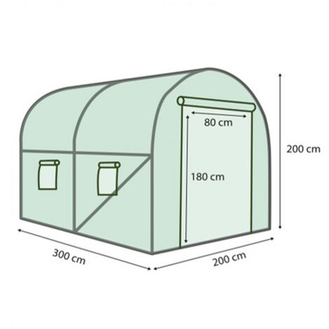 Serra tunnel di giardinario 6 m² bianco ZEBRA 2x3M