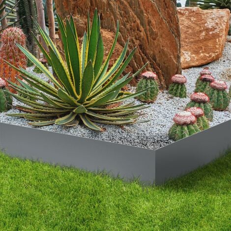 Bordature per prato 5 mt grigio antracite flessible altezza 14 cm x 5 pz