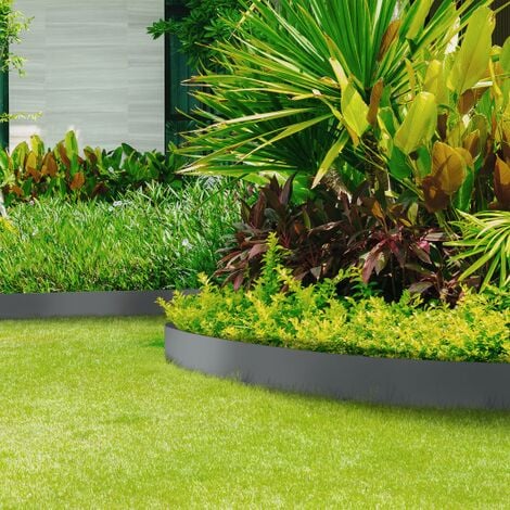 Bordature per prato 5 mt grigio antracite flessible altezza 14 cm x 5 pz