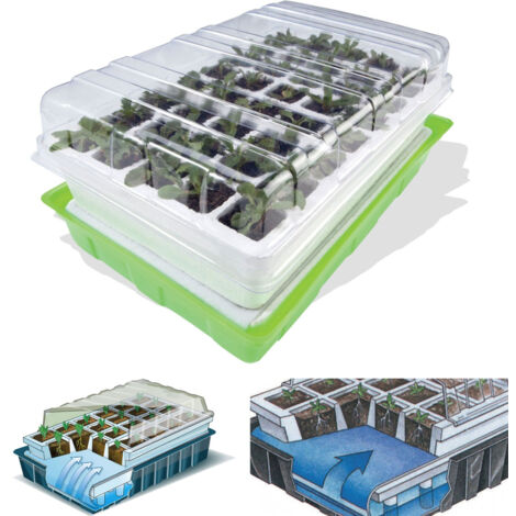 2 Pezzi Di Vassoi Per 40 Semi Con Coperchi Vassoio Di Avviamento Per Piantine, Kit Di Germinazione Delle Piante 280669