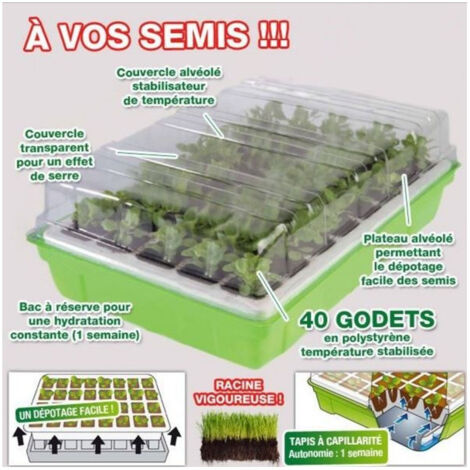 Kit Semina 3 Vassoi Da 36 Celle Con Luce LED E Cupole Di Umidità – Semenzaio Riutilizzabile Per Piantine