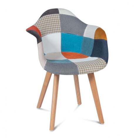Set di 2 poltrone scandinavo con motivo patchwork multicolore SARA
