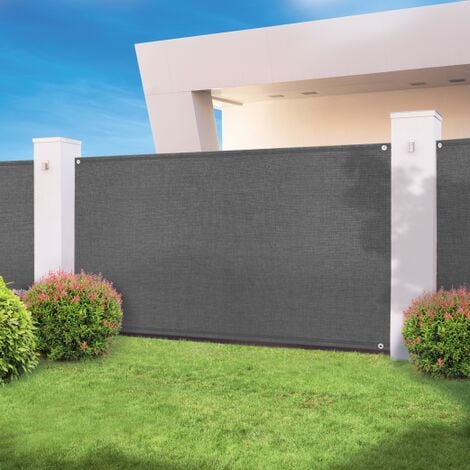Rete ombreggiante 1x10m, telo frangivista recinzione giardino 300g/m²,  girgio