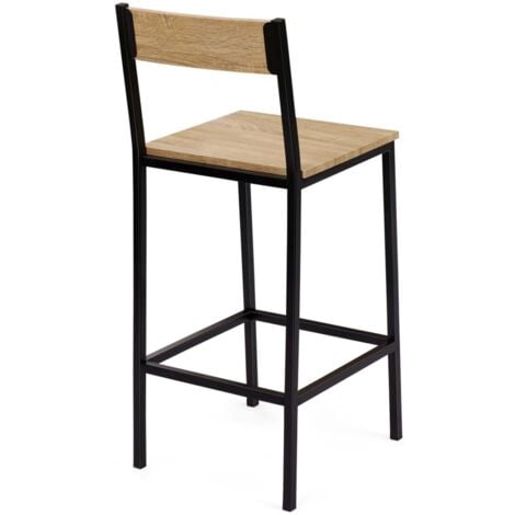 Set di 4 sgabelli da bar con schienale di design industriale DETROIT