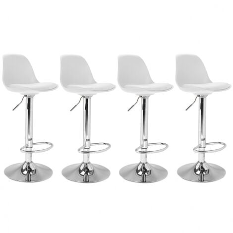 Set di 4 sgabelli da bar design bianco KARL