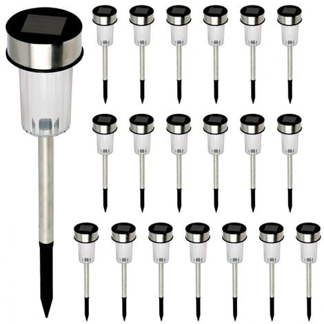 Set di 20 dissuasori solari da esterno LED, faretti da giardino per piantare