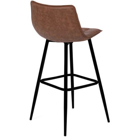 Set di 4 sgabelli da bar in velluto marrone vintage MADY