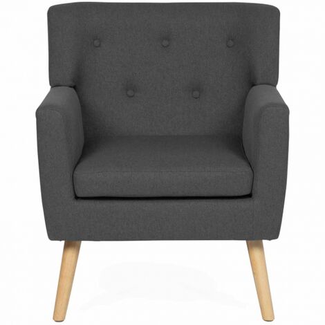 Poltrona scandinava in tessuto grigio antracite LIV