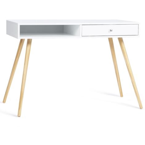 Scrivania scandinava EFFIE cassetto bianco legno