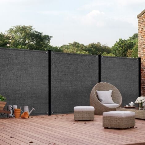 Rete ombreggiante 1,2x10m, telo frangivista recinzione giardino 400g/m²,  grigio