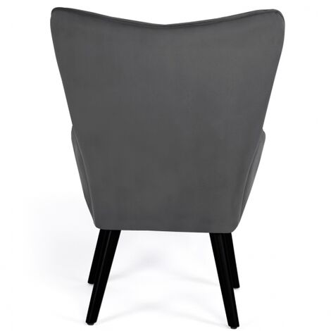 Poltrona scandinava in velluto grigio ANIA