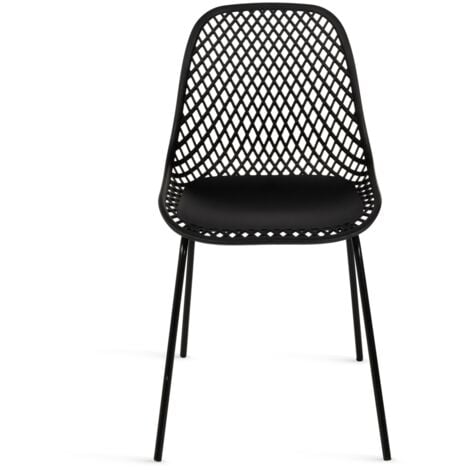 Set di 4 sedie da pranzo nero y gambe in metallo MAELYS