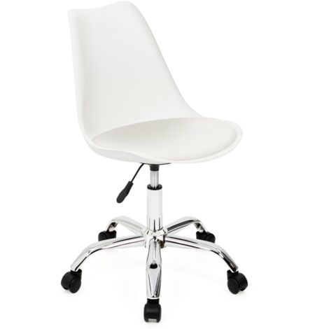Sedie da scrivania scandinavo bianco con rotelle SARA