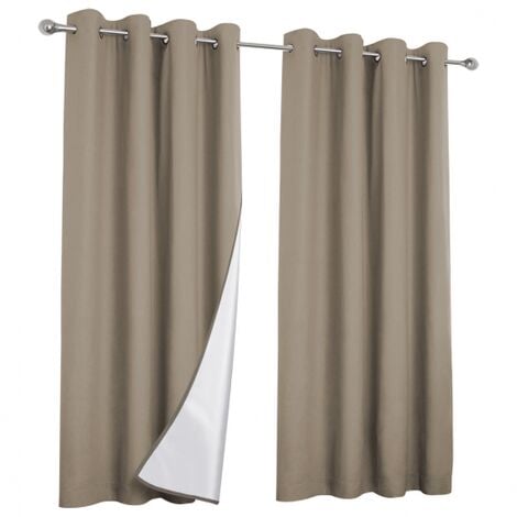 Set di 2 tende termiche beige 135x240 cm