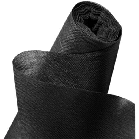 VOUNOT® Telo Pacciamatura 2m x 25m 100g/m², con 50 Picchetti a U, Telo Anti Erbacce per Orto, Giardino, Stabilizzazione UV, Nero