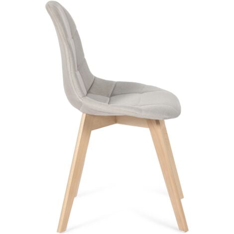 Set di 4 sedie da pranzo in tessuto beige GABY