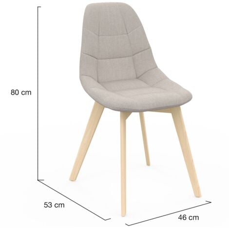Set di 4 sedie da pranzo in tessuto beige GABY