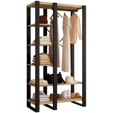 Armadio e scaffalatura ONYX in legno e nero