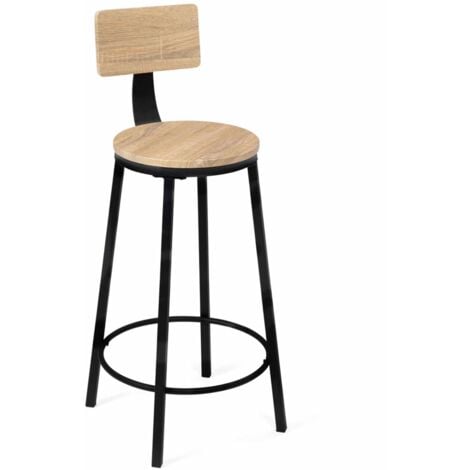 Set di 4 sgabelli da bar DETROIT, seduta rotonda con schienale dal design industriale