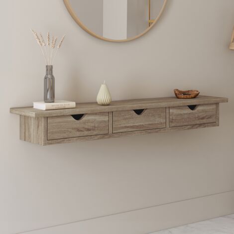 Estantería de pared de haya con 3 cajones LISE (1/5)