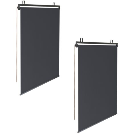Set di 2 tende a rullo L. 124 x H. 225 CM per pergola grigio antracite