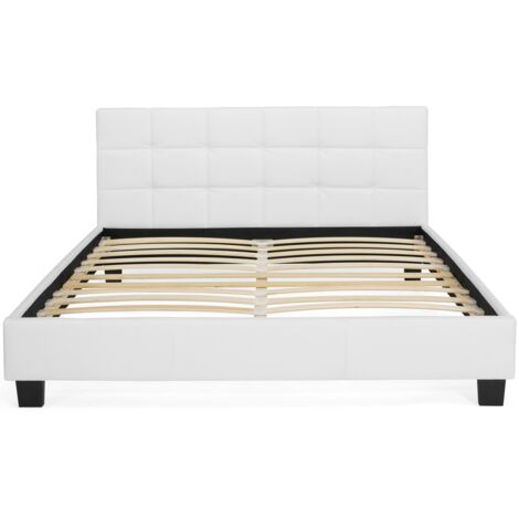 Letto matrimoniale CHARLOTTE con base 160 x 200 cm PVC bianco