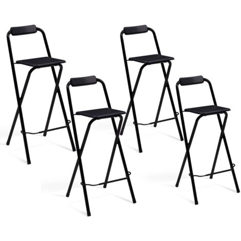 Set di 4 sgabelli da bar pieghevoli DELSON neri
