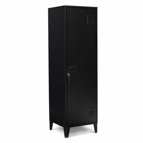 Armadietto ESTER con porta in metallo nero, design industriale