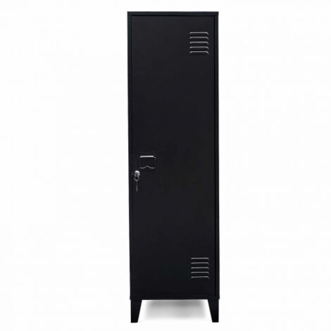 Armadietto ESTER con porta in metallo nero, design industriale