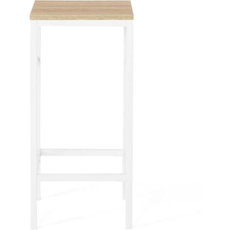 Set di 4 sgabelli da bar DETROIT di design industriale in legno e metallo bianco