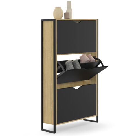 Mueble zapatero de diseño industrial de 3 puertas BOSTON