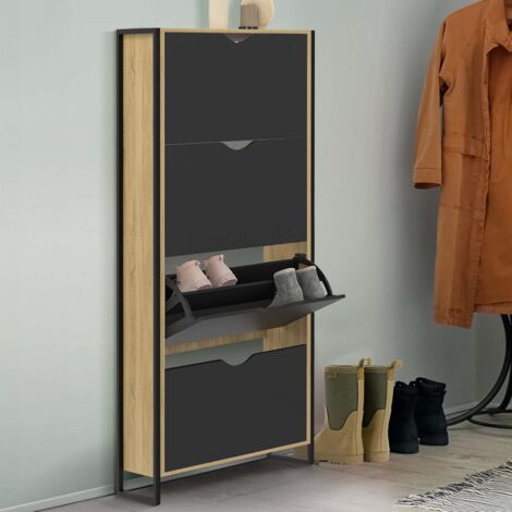 Mueble zapatero BOSTON 4 puertas de diseño industrial