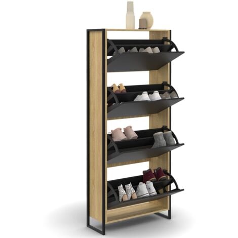Mueble zapatero BOSTON 4 puertas de diseño industrial