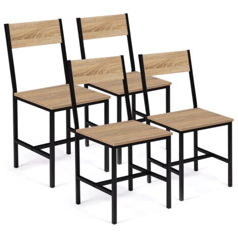 Lote de 4 sillas de cocina de diseño industrial DETROIT
