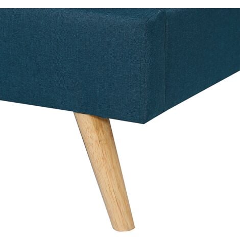 Letto matrimoniale scandinavo OSLO 160 x 200 CM tessuto blu anatra