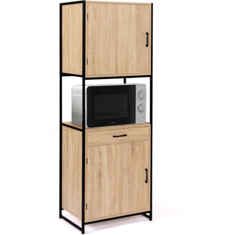 Credenza da cucina 60 CM DETROIT mobile di design industriale a 2 ante + cassetto