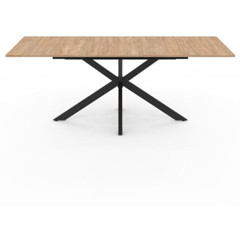 Tavolo da pranzo rettangolare allungabile ALIX con contenitore per 6-10 persone, legno e nero 160-200 cm