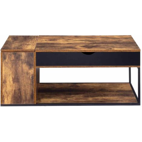 IDMarket Tavolo Pranzo DAYTON 150 Cm - Design Industriale, Rettangolare, 8 Posti, Piano Effetto Legno Invecchiato, Struttura In Metallo Nero - 2