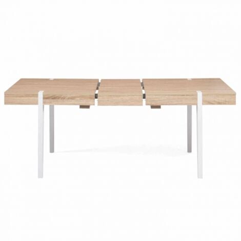 AUSTRIA Tavolo da pranzo rettangolare allungabile per 6-10 persone con gambe a spillo bianche 160-200 cm