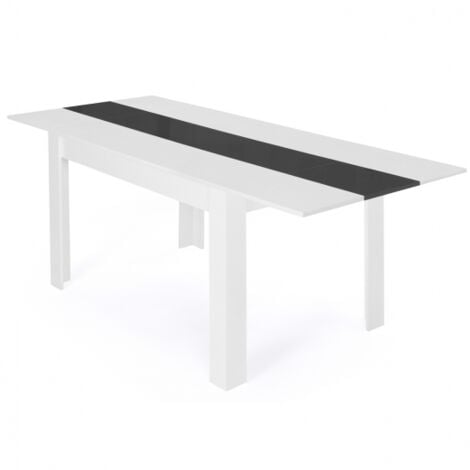 Tavolo da pranzo rettangolare allungabile GEORGIA 6-10 persone bianco e grigio 140-220 x 90 cm