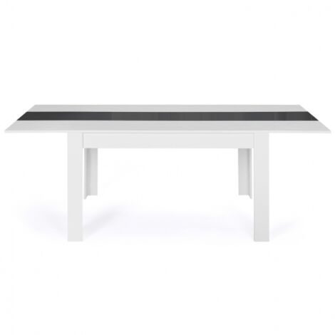 Tavolo da pranzo rettangolare allungabile GEORGIA 6-10 persone bianco e grigio 140-220 x 90 cm
