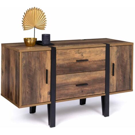 AUSTRIA Credenza bassa da 105 cm con gamba a perno in legno