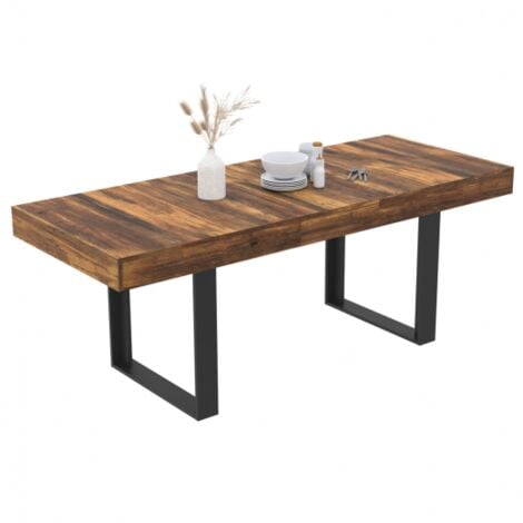Mesa de comedor extensible PHOENIX HAWKINS tablero de madera oscura 160-200 cm