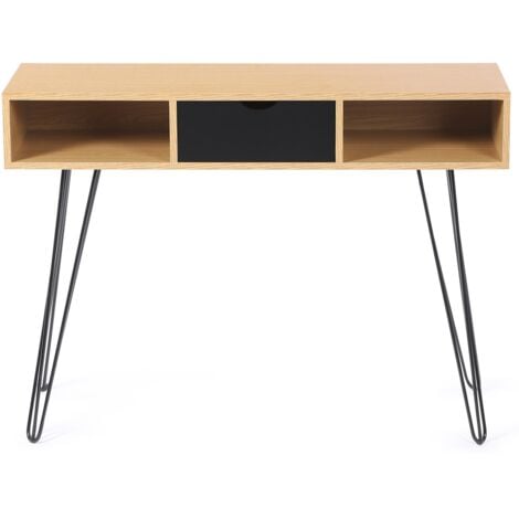 Consolle vintage NOEMI con 1 cassetto in legno e base a spillo