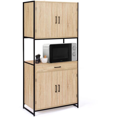 80 cm Credenza da cucina DETROIT Armadio di design industriale a 4 ante + cassetto