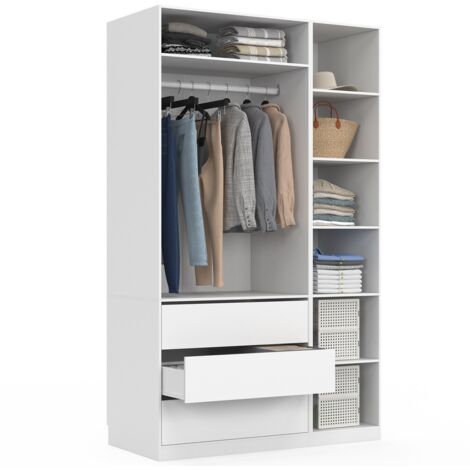 VIPEK X3 Appendiabiti Espandibile Da 150 A 200 Cm - 4 Ripiani + 4 Aste - Portata 550 Kg - Acciaio Al Carbonio - Armadio Aperto - 4