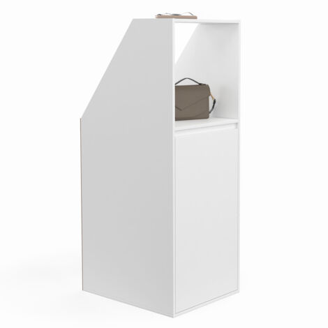 Armadio inclinato 1 anta e 1 nicchia TOMI 40 x 50 x 70/110 cm bianco
